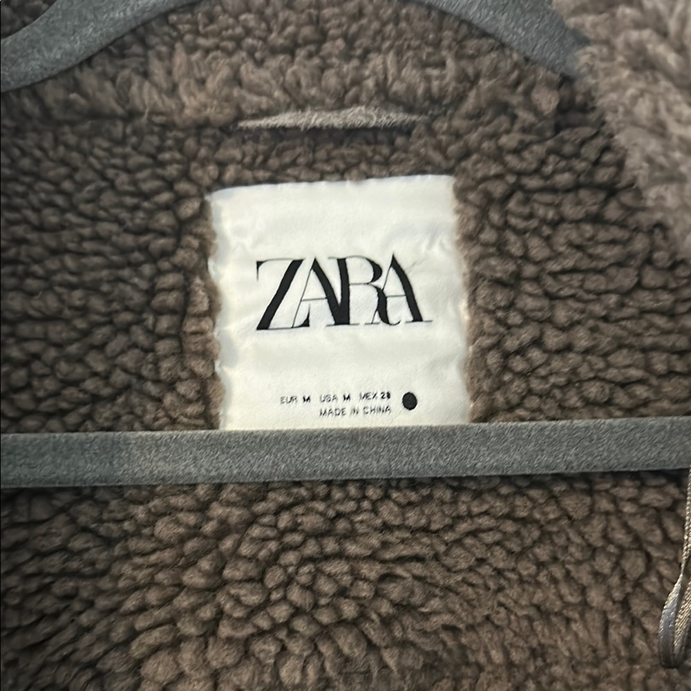 Zara Grey-Brown Shearling Jacket - image 2